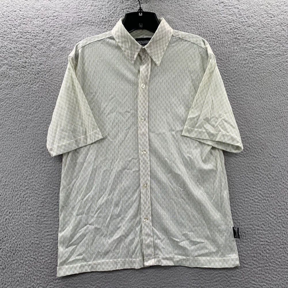 Dragonfly Shirt Mens Size Medium Button Up Sheer Green*